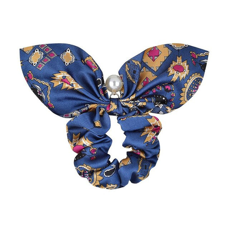 New Chiffon Bowknot Silk Hair Scrunchies Women Pearl Ponytail Holder Hair Ties Hair Rope Rubber Bands Headwear Hair Accessories