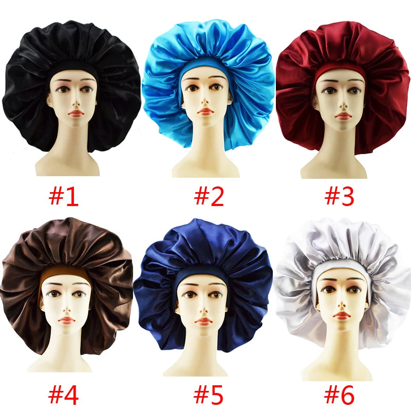 Silk Hair Bonnet Satin Cheveux Nuit Single Double Layer Silk Hair Cap for Women Sleeping Adjust Head Cover Hat Beauty Products