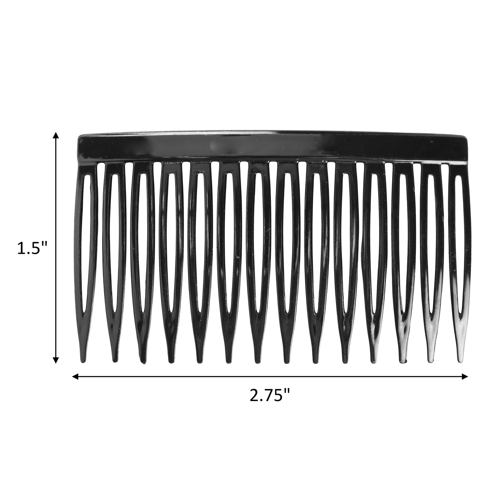 Plastic Side Hair Combs, Black, Clear, and Tortoise Shell, 12 Ct