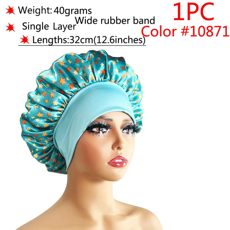 Silk Hair Bonnet Satin Cheveux Nuit Single Double Layer Silk Hair Cap for Women Sleeping Adjust Head Cover Hat Beauty Products