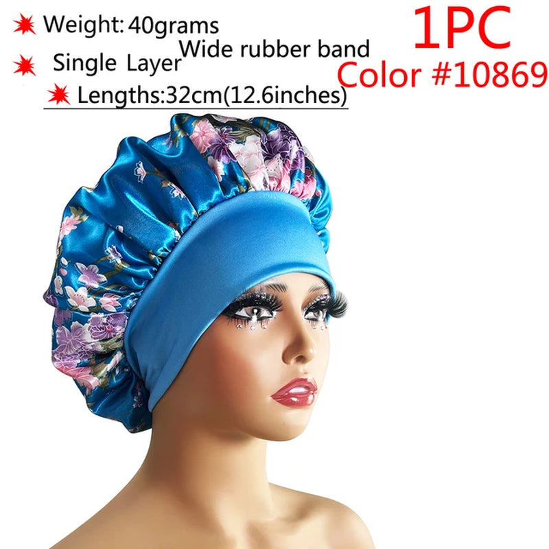 Silk Hair Bonnet Satin Cheveux Nuit Single Double Layer Silk Hair Cap for Women Sleeping Adjust Head Cover Hat Beauty Products